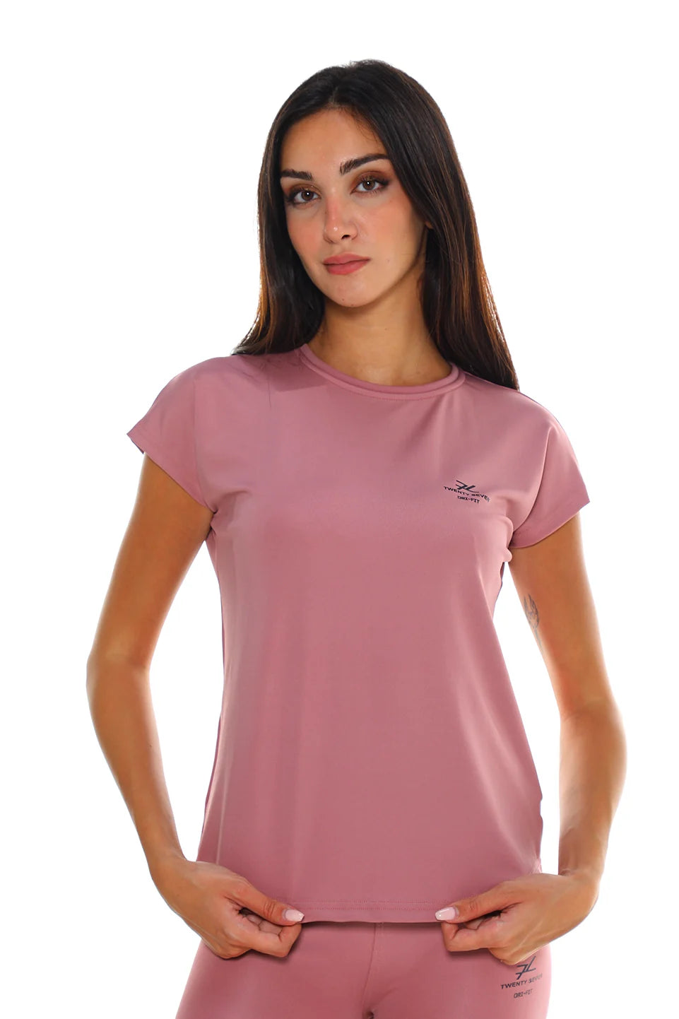 Short Sleeved Purple Active Top With Simple Logo