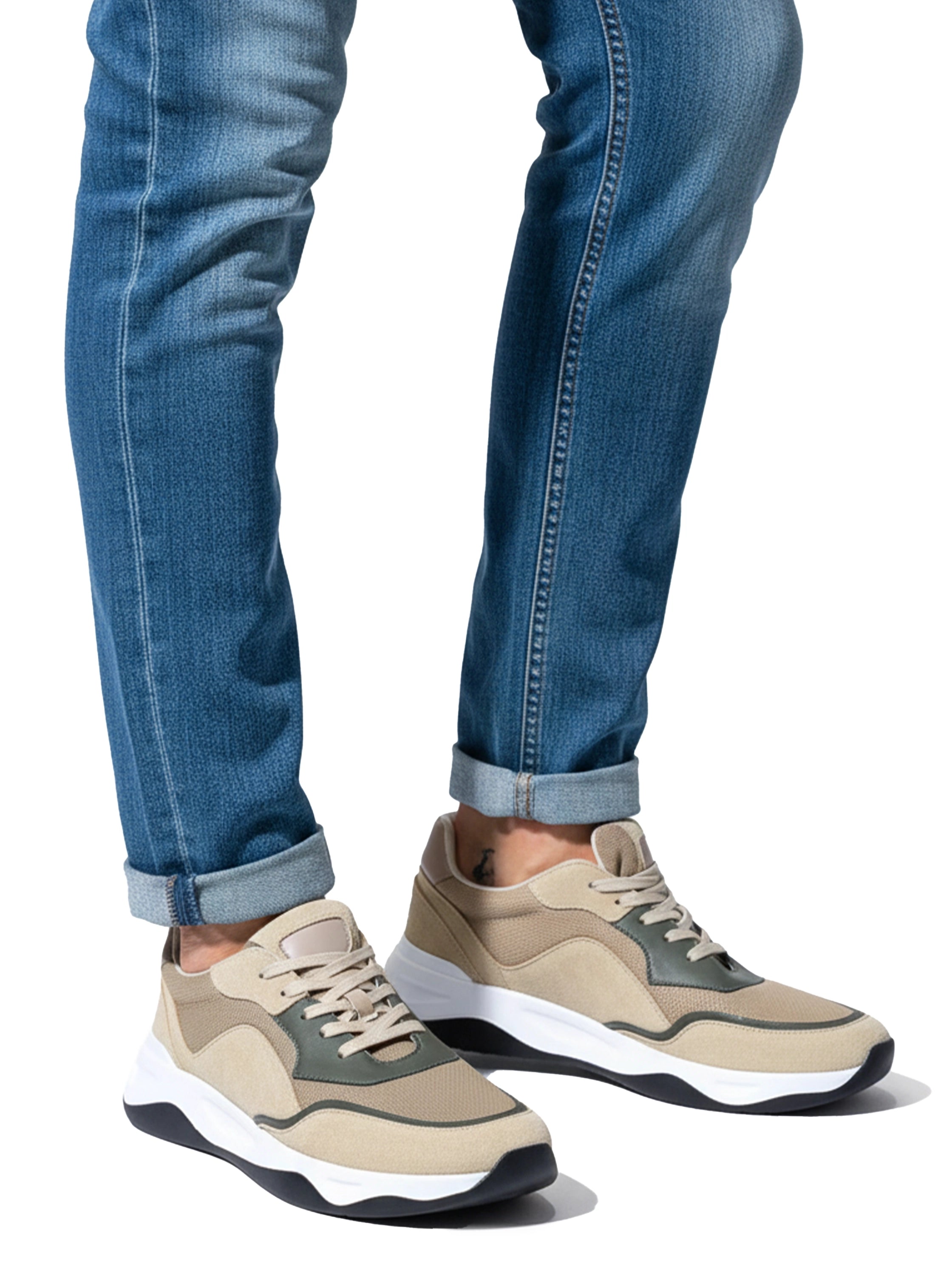 Beige Casual Shoes Wtih White Insole