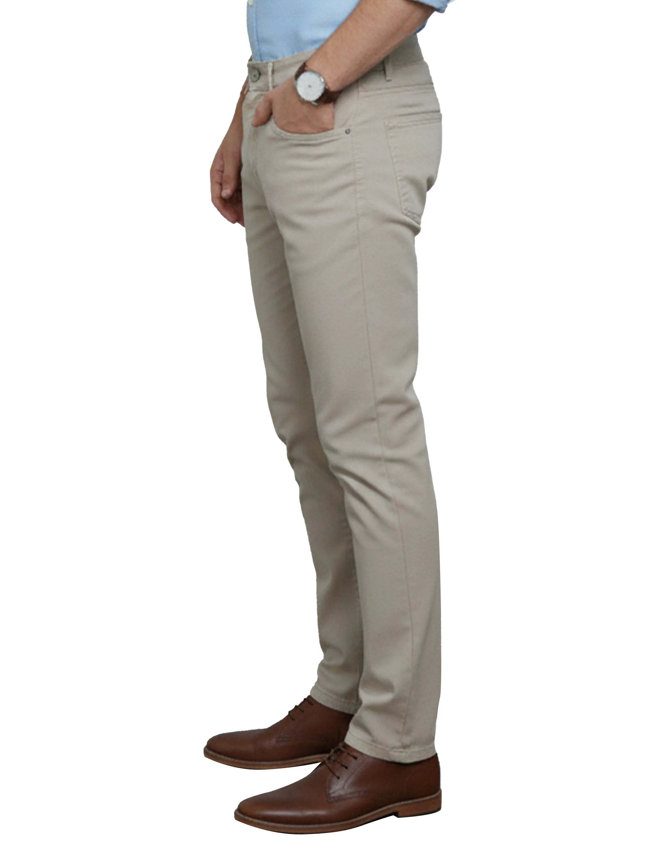 Beige Casual Pant With 5 Pockets Style