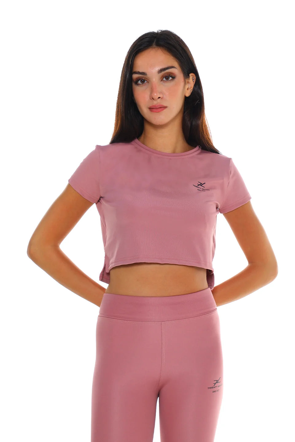 Purple Short Sleeved Active Crop Top