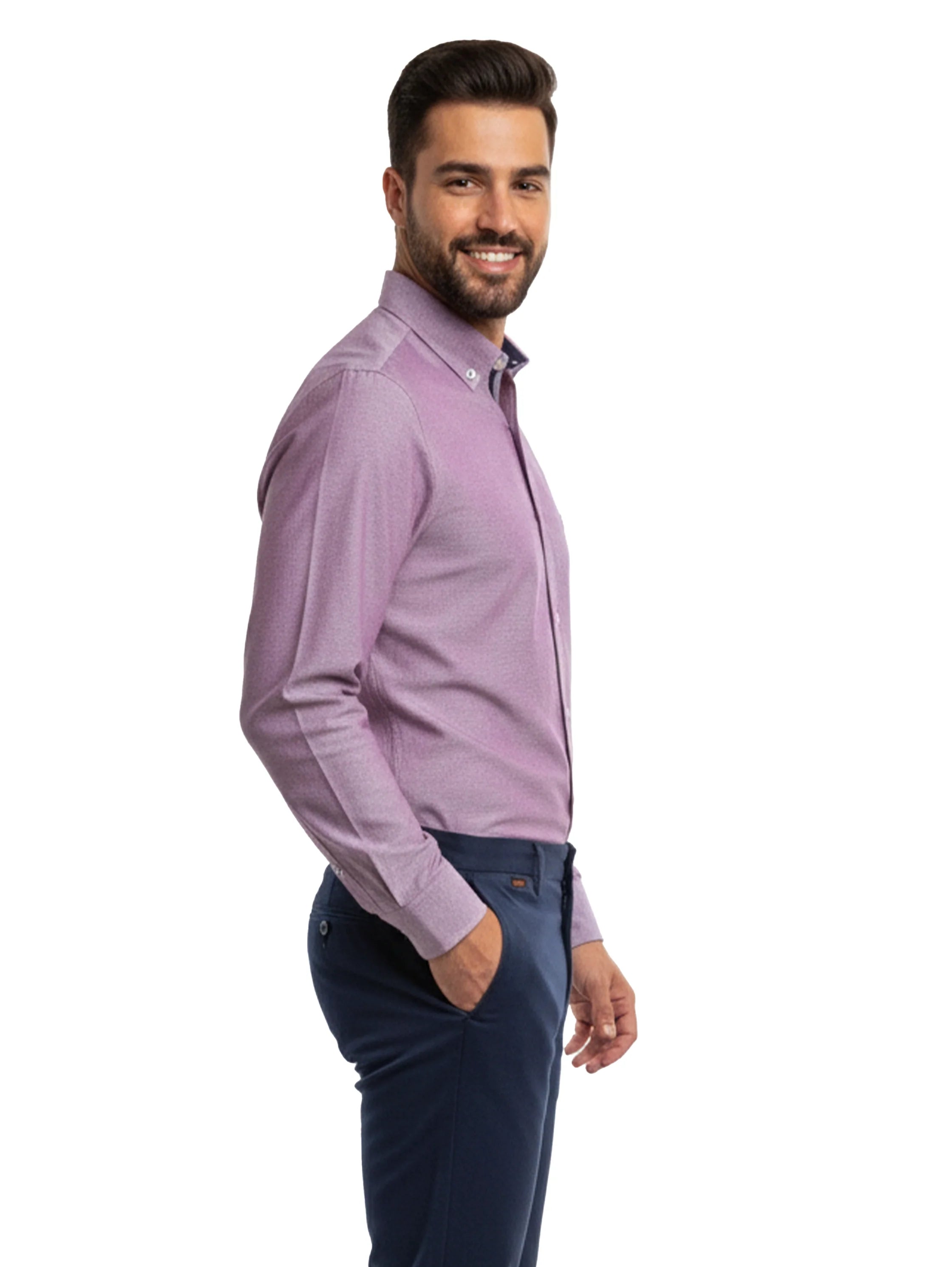 Causal Burgundy Buttoned Shirt