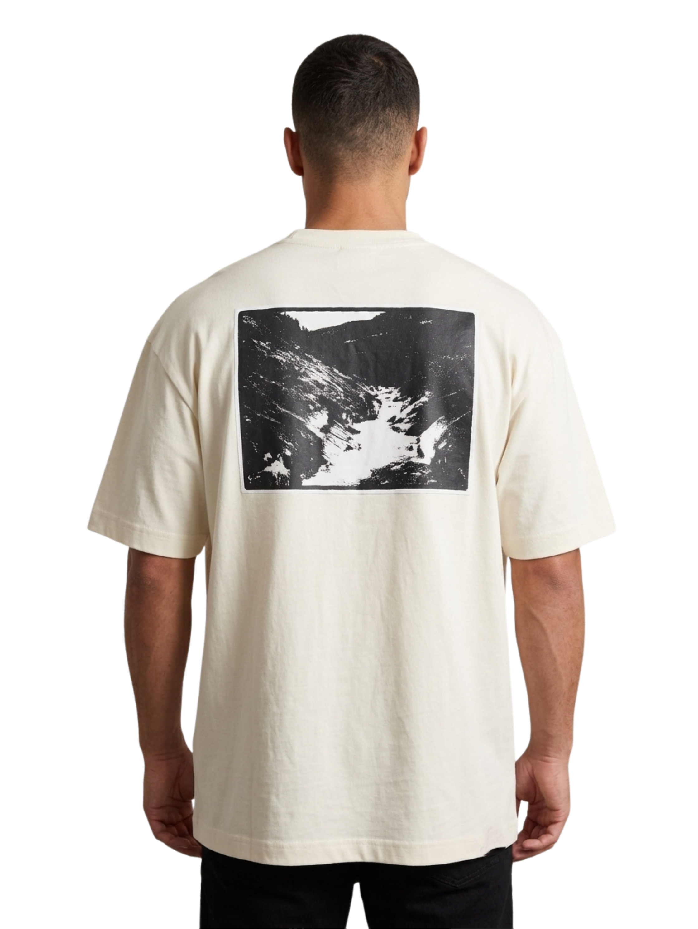 Oversized Milky Round T-Shirt With Back Design