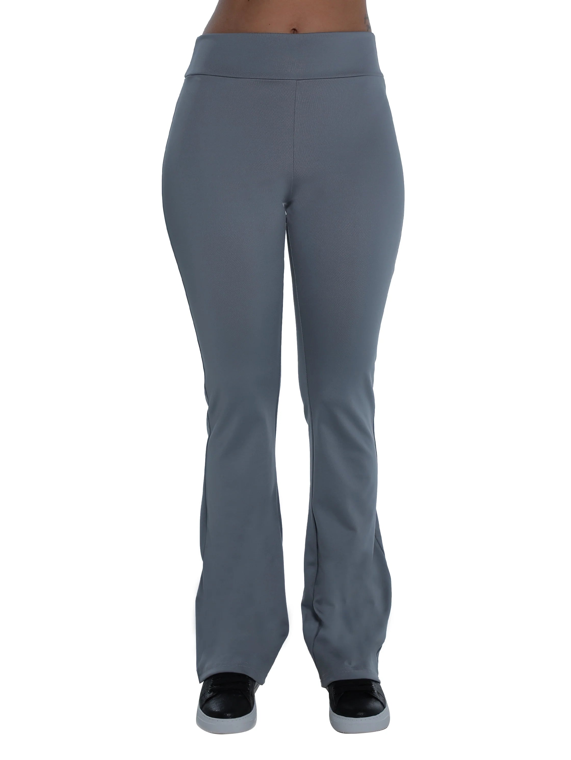 Grey Flare Legging With Elastic Waist