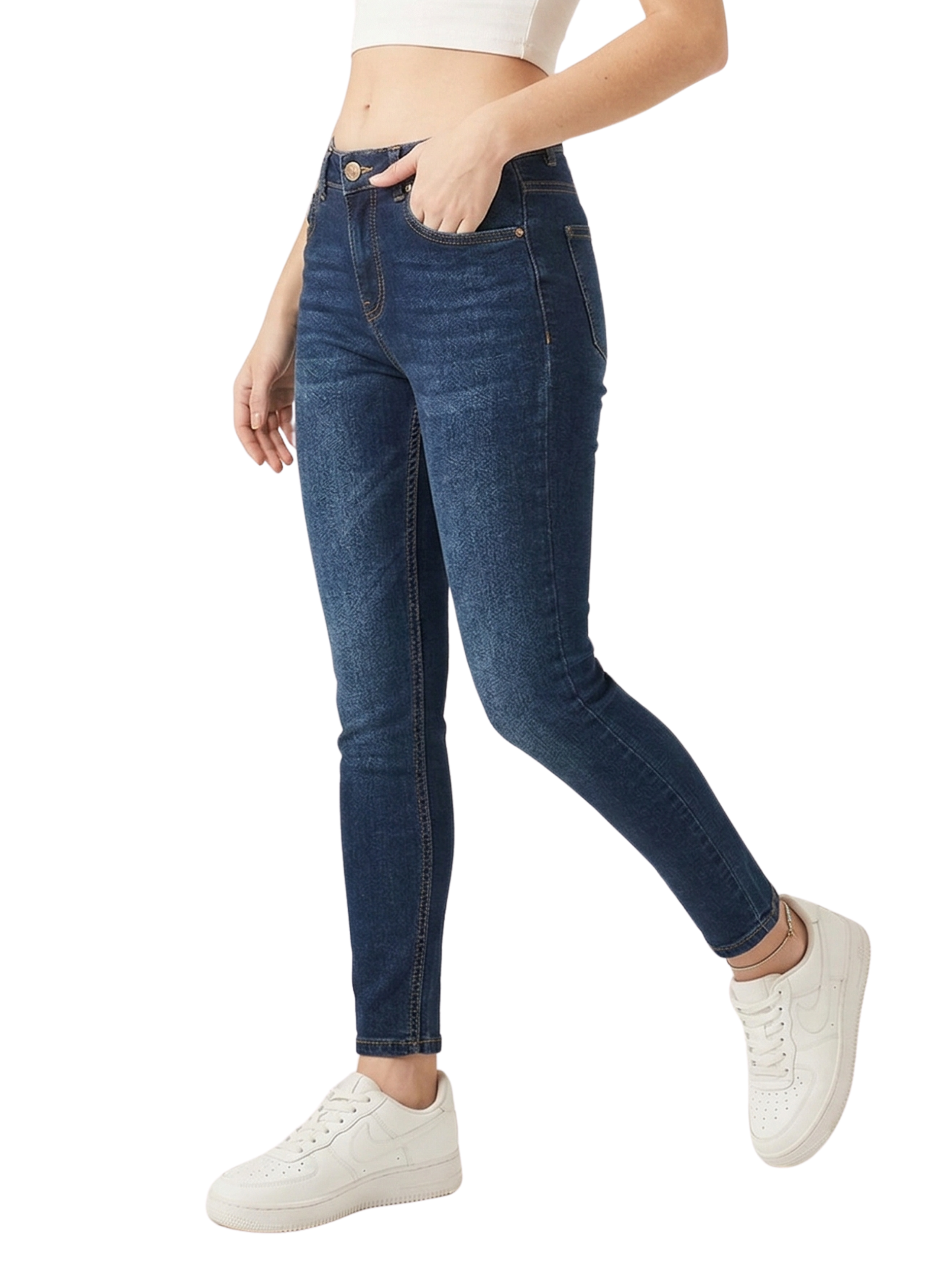 Blue Skinny Jeans With Zipper To Close