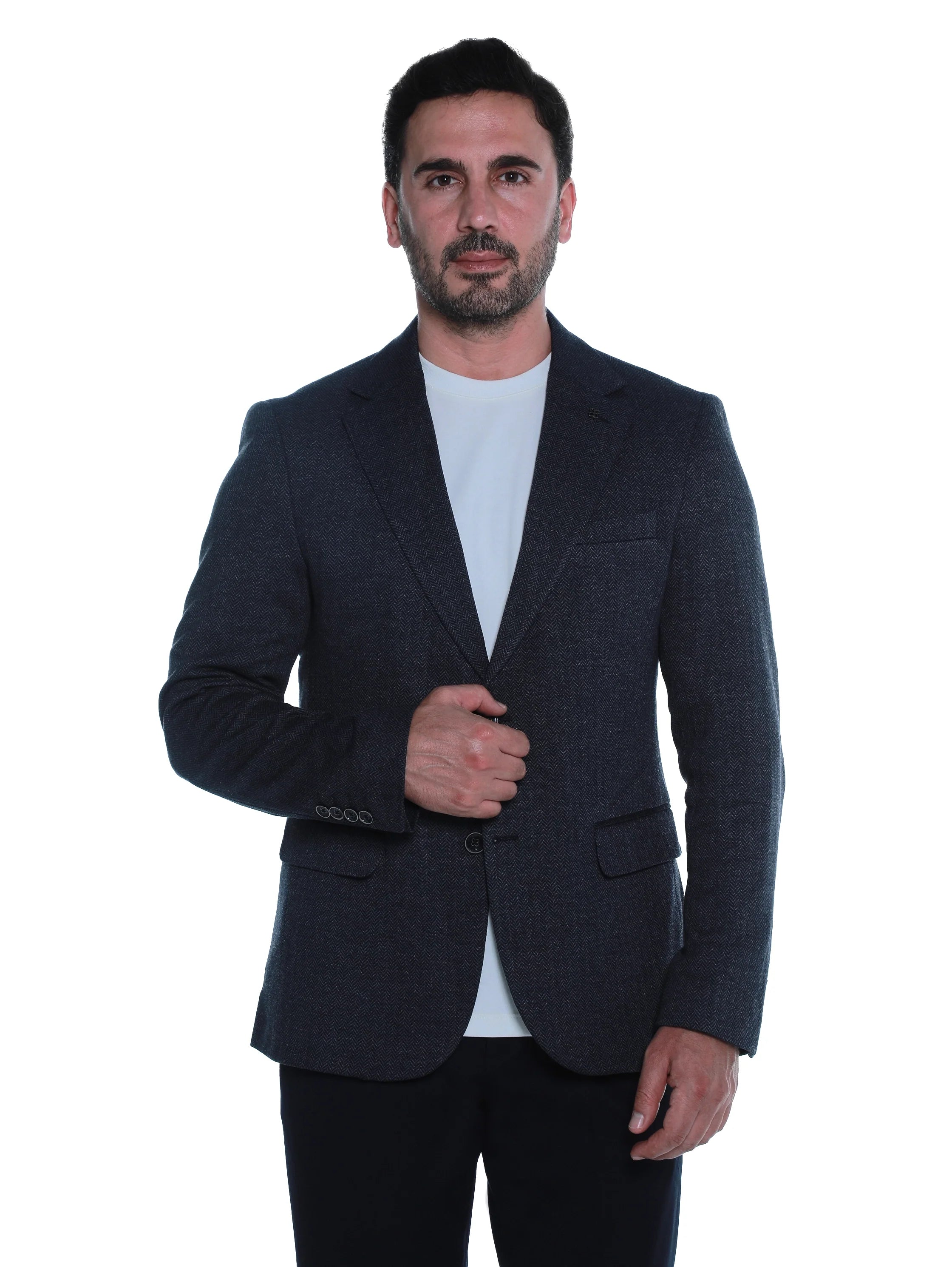 Navy Blazer With Lapel Pockets