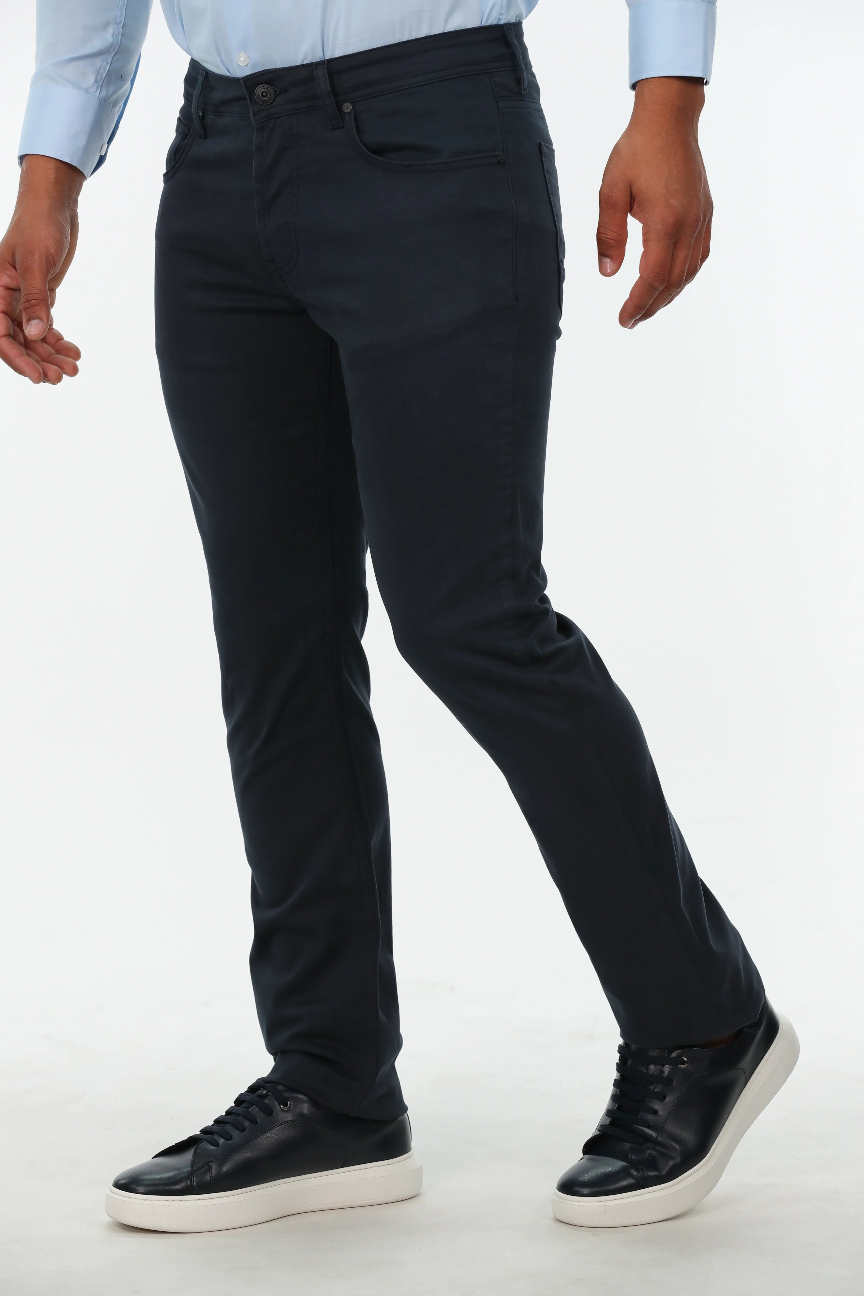 Navy Blue Slim Straight Denim Jeans
