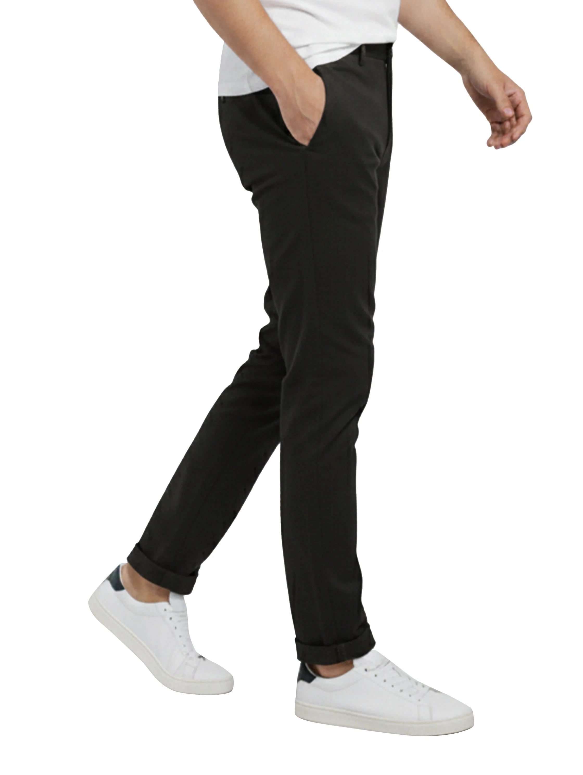 Modern Black Pant With Single Button Closure
