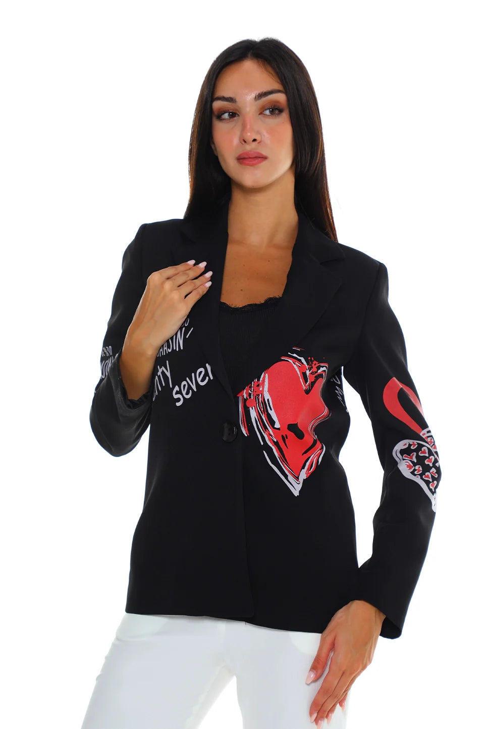 Stylish Black Printed Blazer