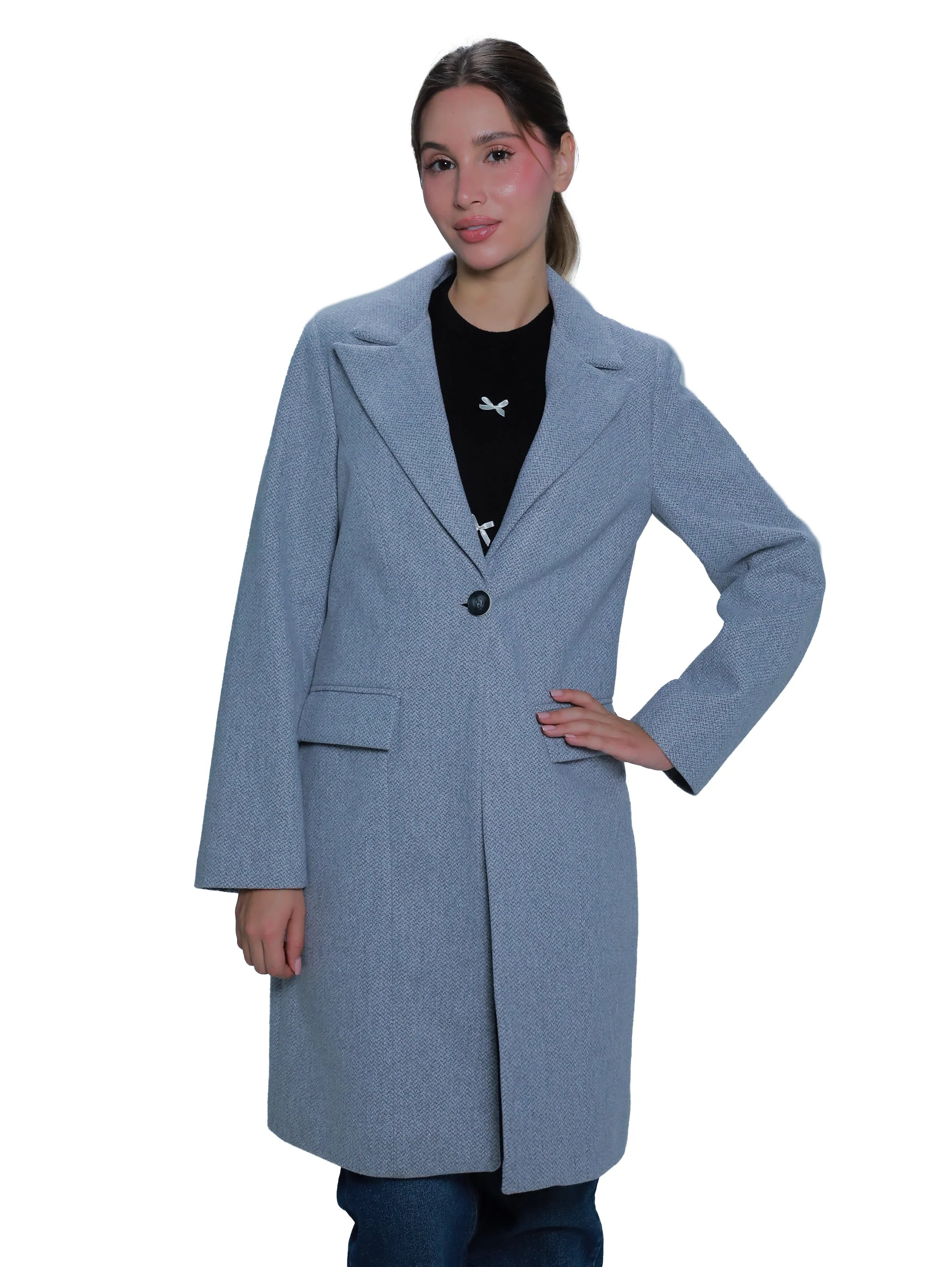Grey Belted Knee Coat