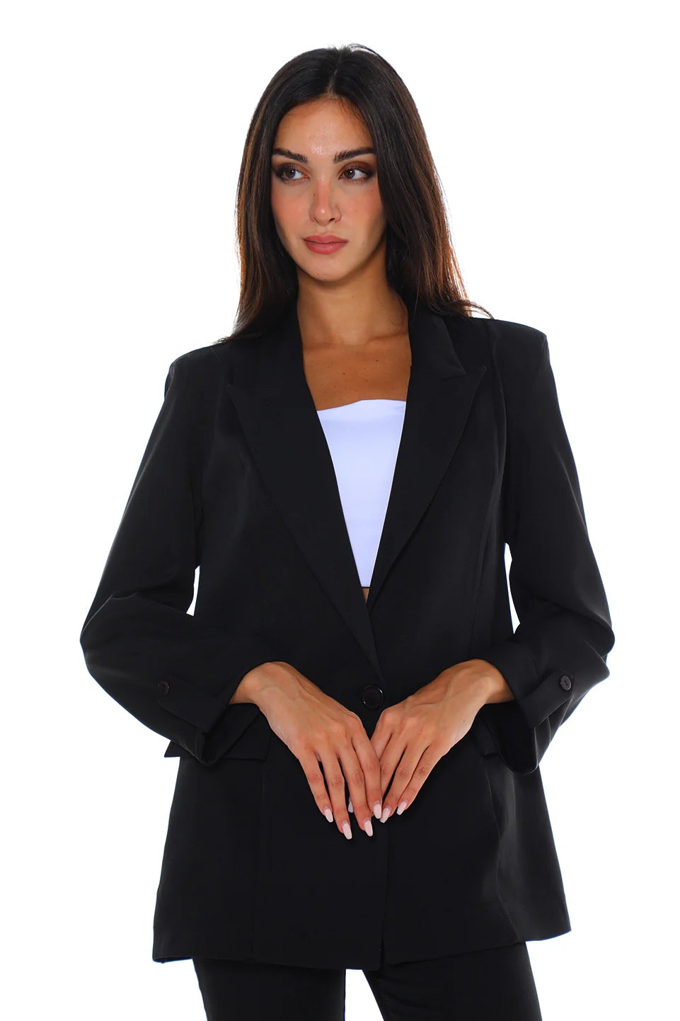 Black Classic Buttoned Blazer