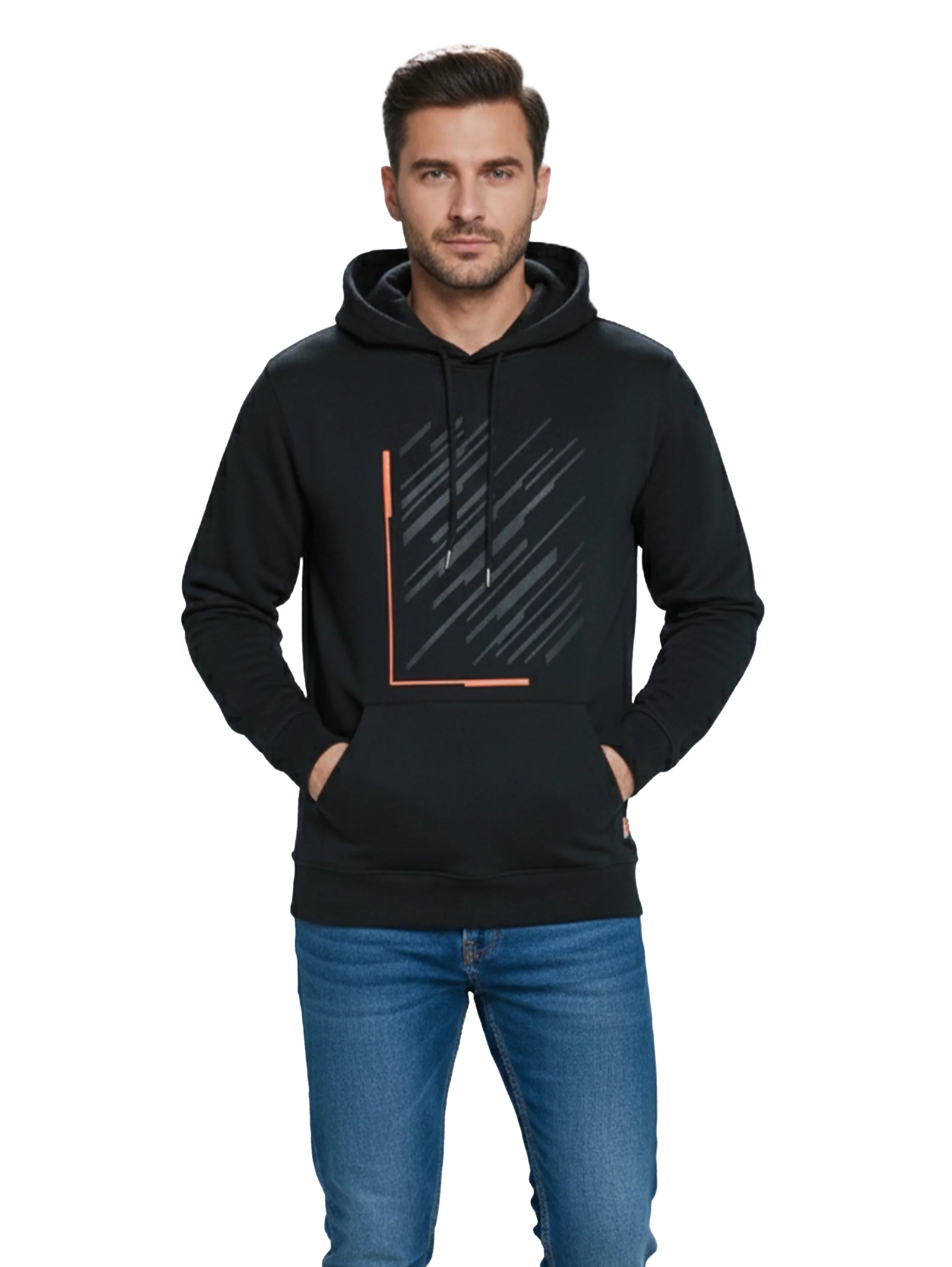 Black Hoodie With Front Design