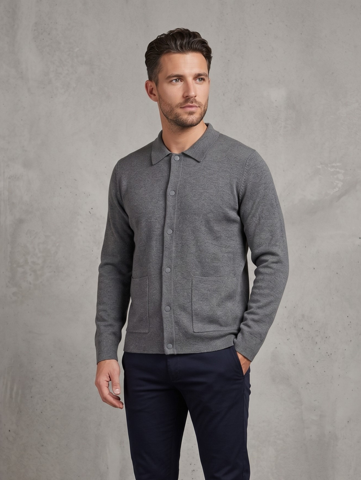 Antra Polo Cardigan with Side Pockets