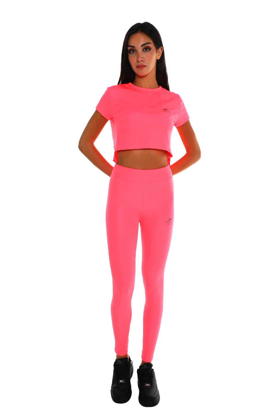 Pink Short Sleeved Active Crop Top