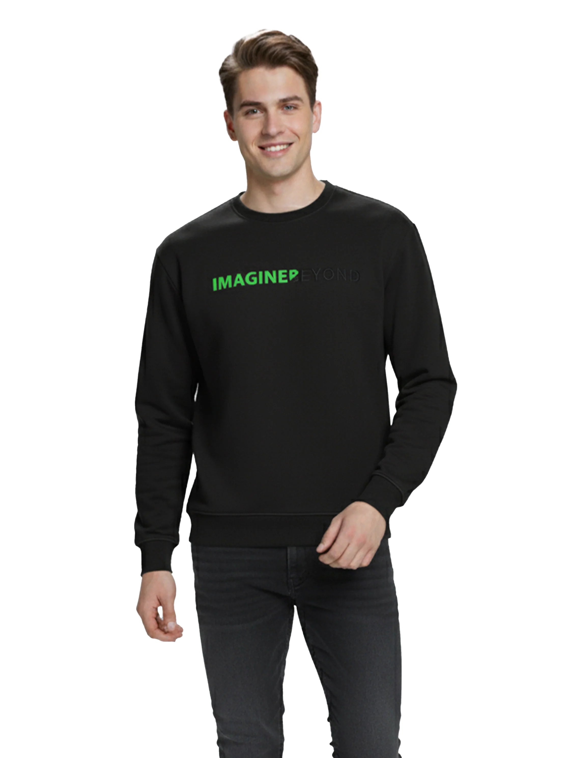 Black Round Neck Sweater With Simple Design