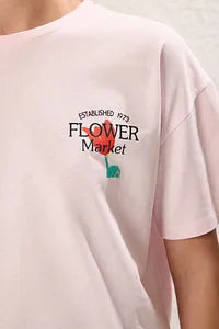 Trendyol Oversize Back Printed Fushia T-shirt