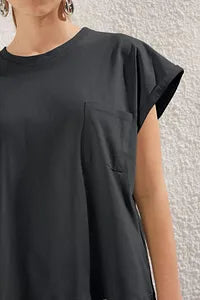 Trendyol Anthracite Cotton T-shirt With Pocket Attached Style