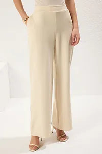 Trendyol Beige Straight Pant With Back Elastic Waist