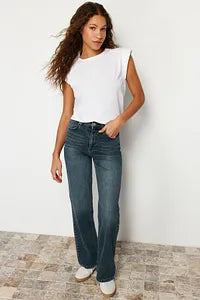 Trendyol White T-shirt With Moon Sleeved