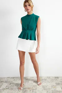 Trendyol Green Crew Neck Sleeveless Blouse