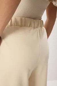Trendyol Beige Straight Pant With Back Elastic Waist