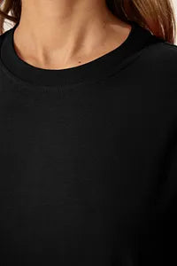 Trendyol Relaxed Fit Black Cotton T-shirt
