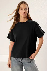 Trendyol Relaxed Fit Black Cotton T-shirt