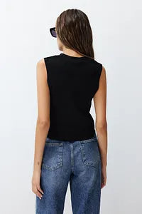 Trendyol Black Knitwear Crop Blouse