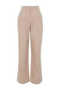 Trendyol Beige Striped Wide Leg Pant