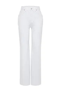 Trendyol High Waist Wide Leg White Jeans