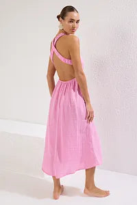 trendyol Pink Maxi Cut Out Beach Dress