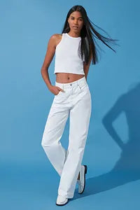 Trendyol High Waist Wide Leg White Jeans