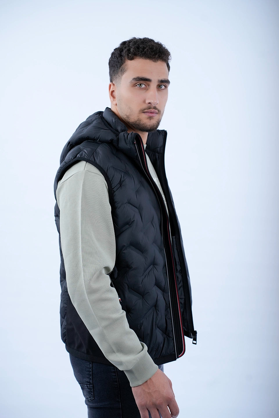 Tom Tailor Black Puffer Vest With Hood