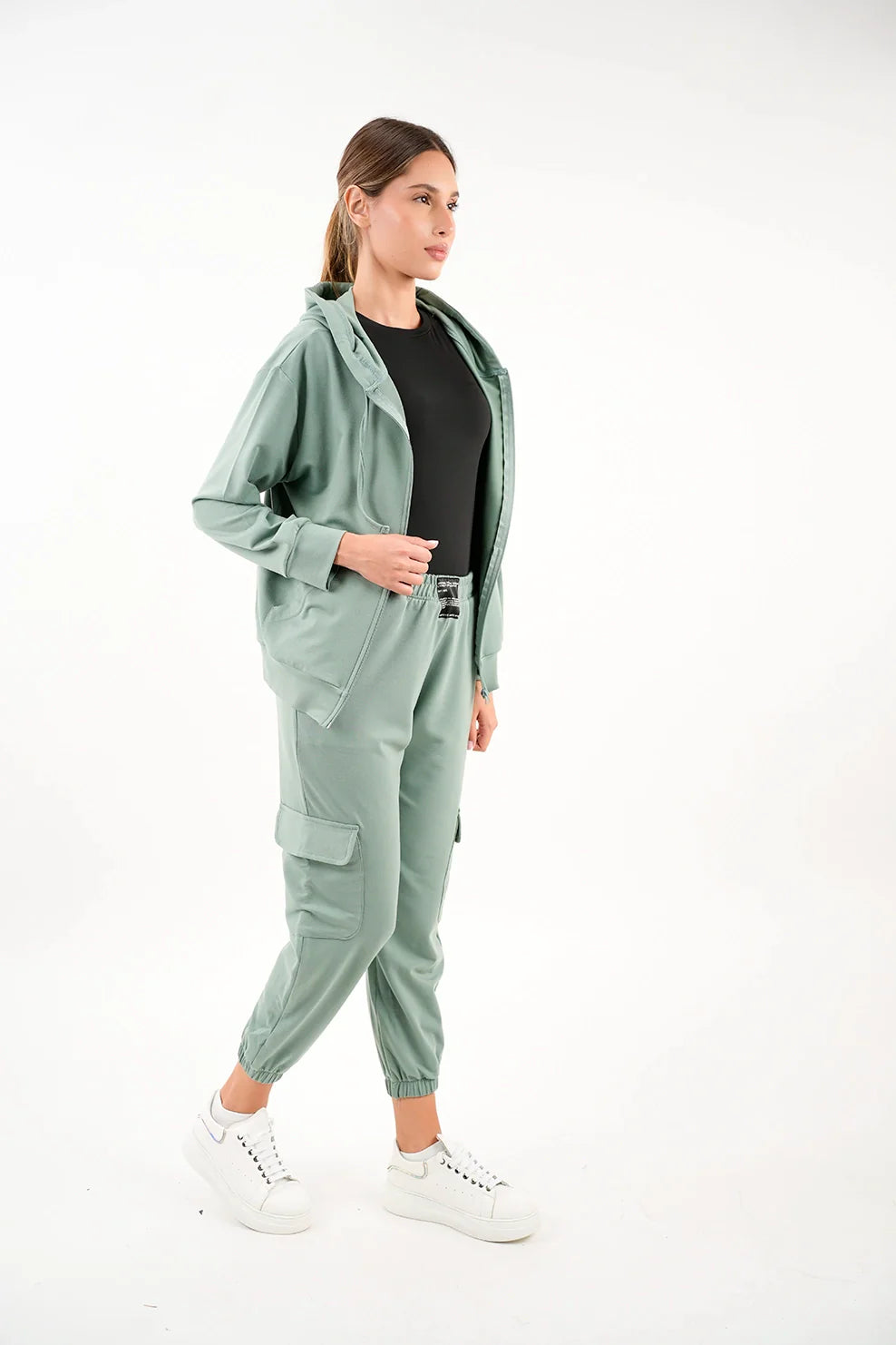 Mint Simple Jacket With Zipper To Close