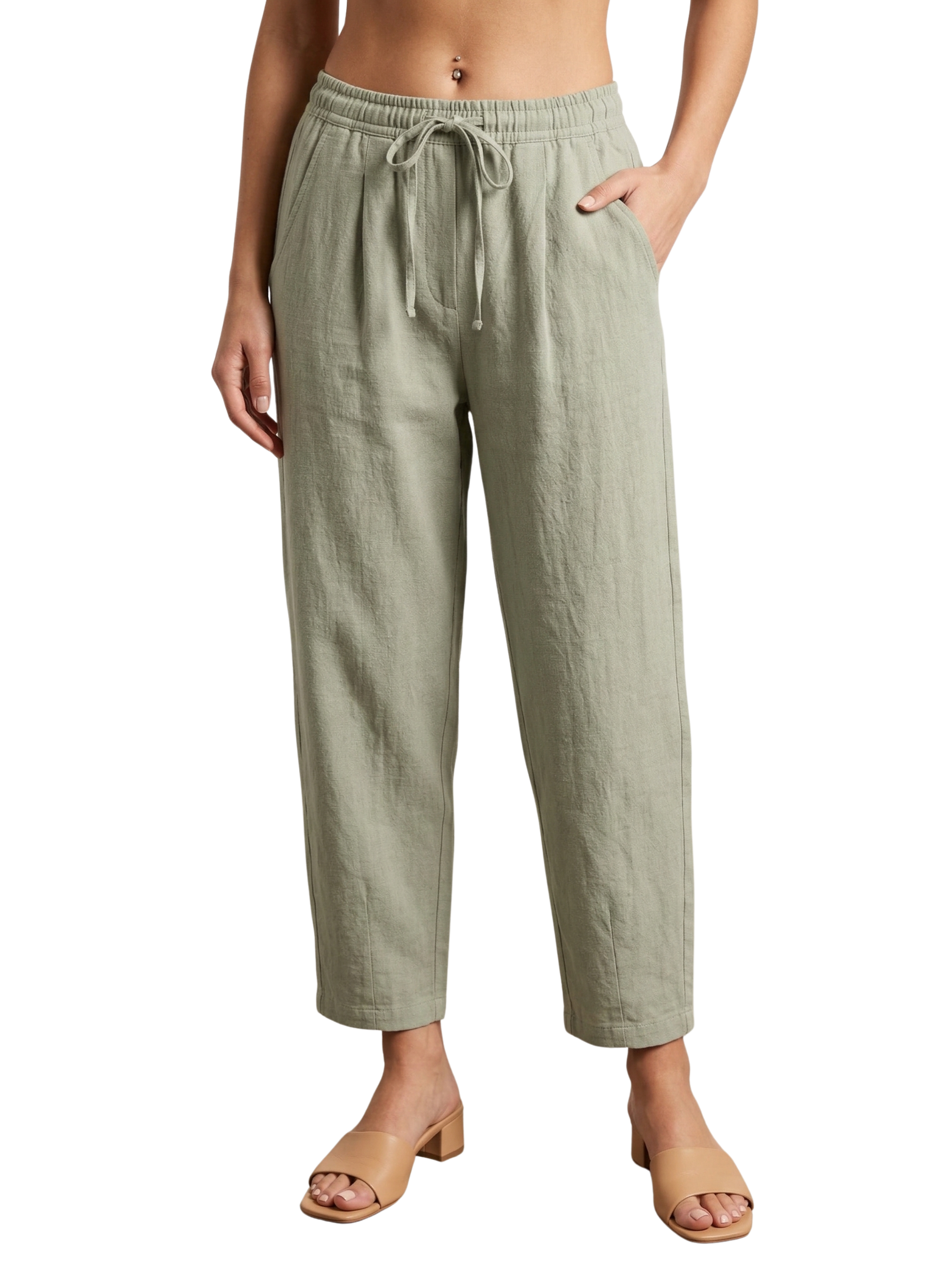 Mint Pant With Elastic Waist