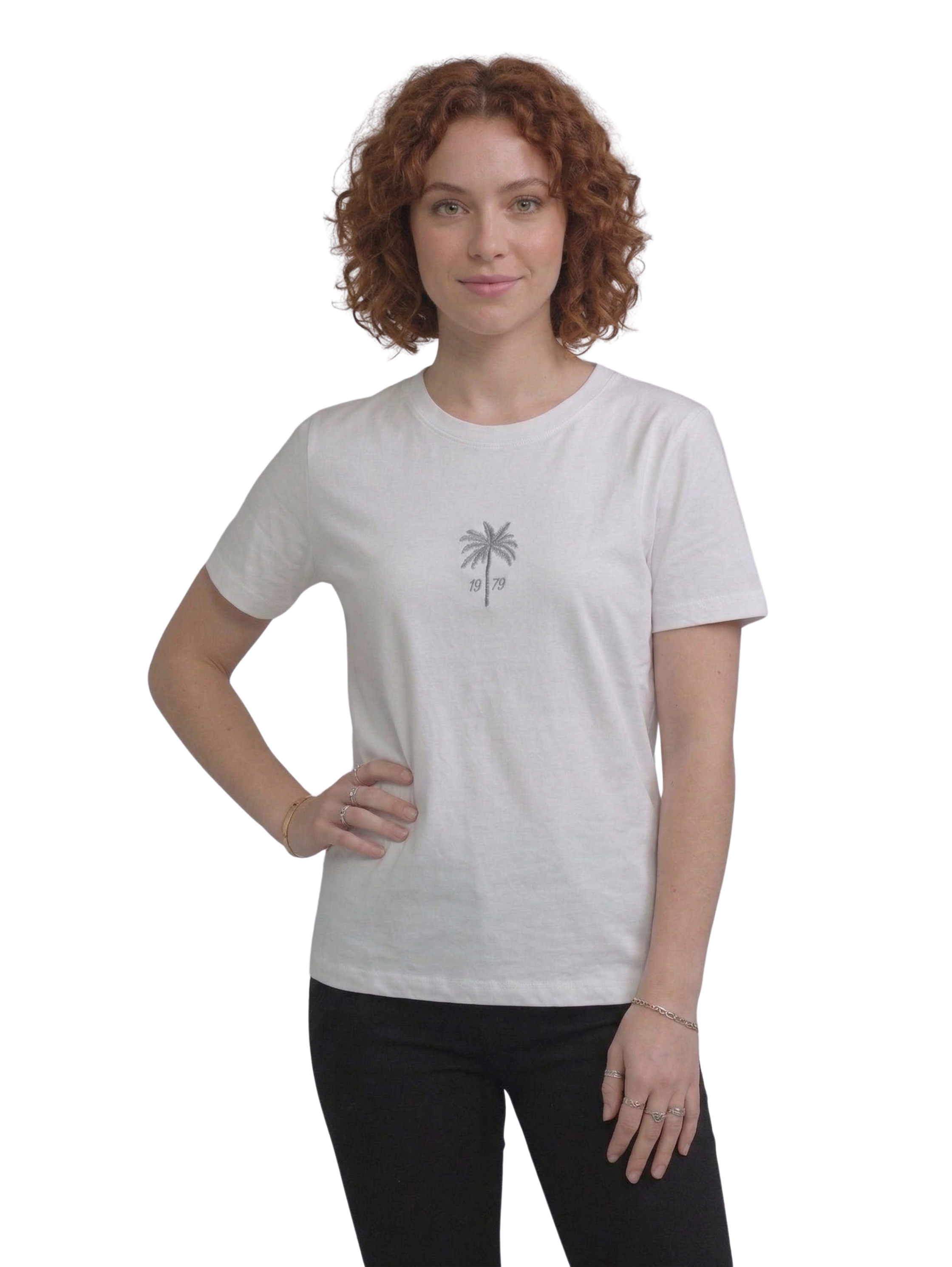 Short Sleeved White T-Shirt With Front Design