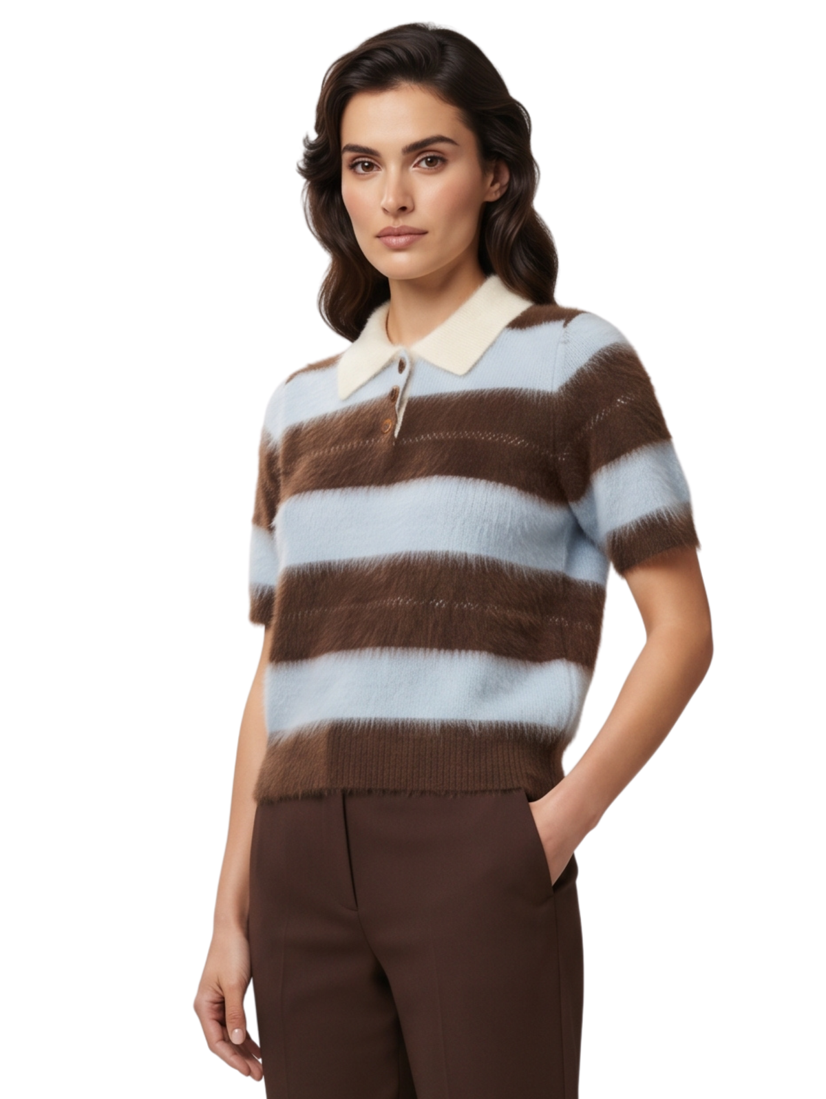 Blue Short-Sleeved Pullover