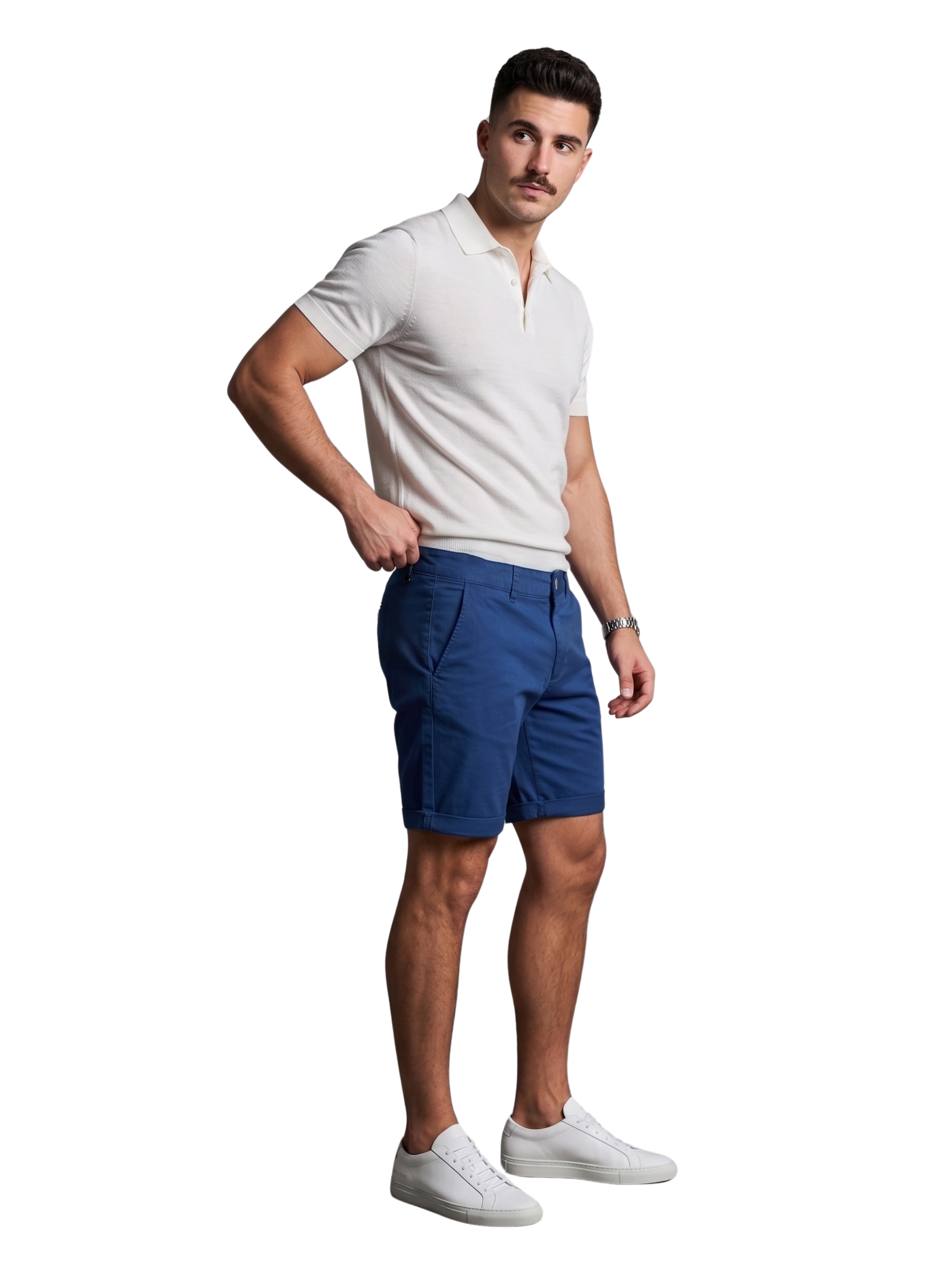 Blue Casual Chino Shorts