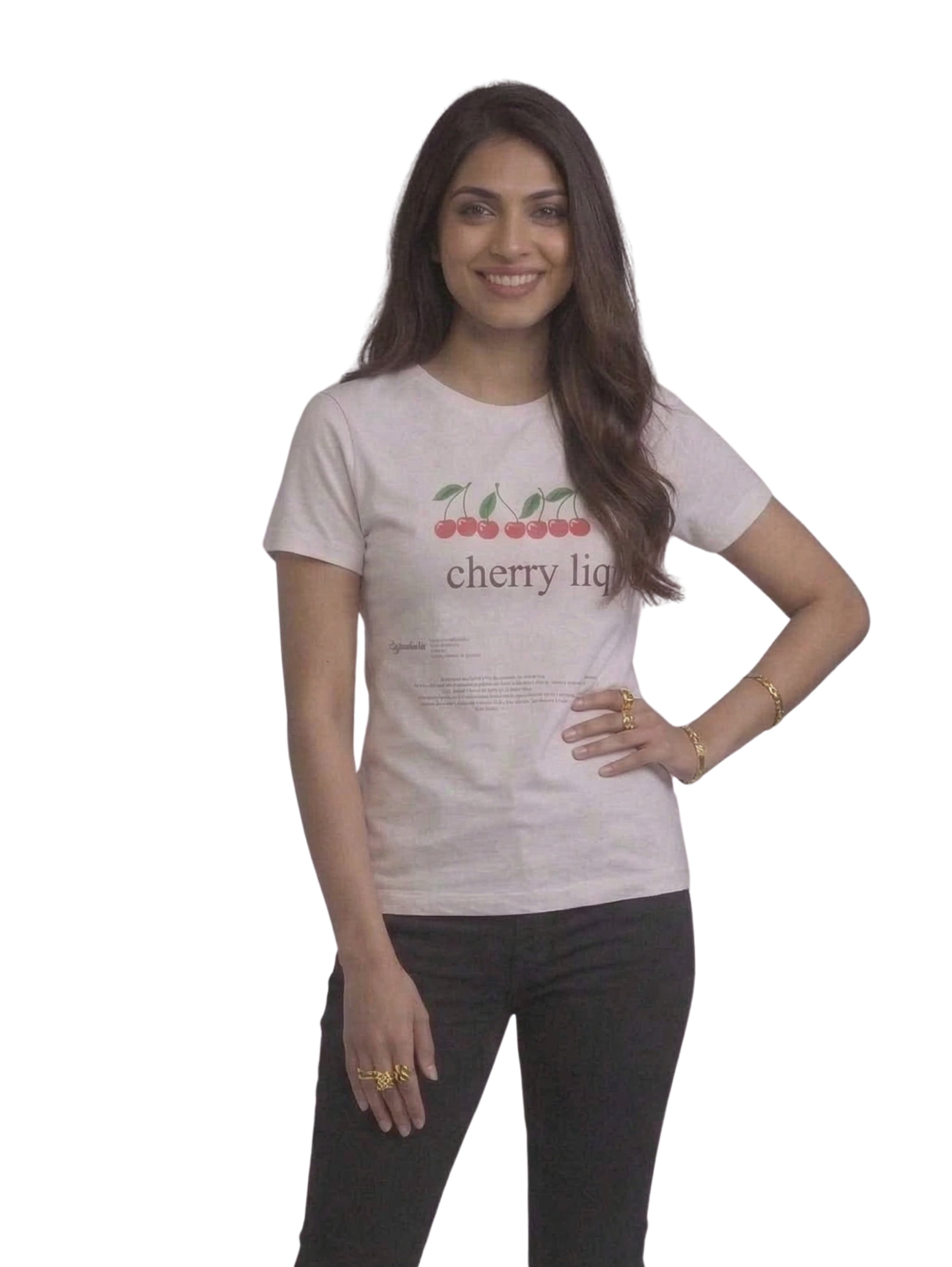 White V-Neck With Front Design