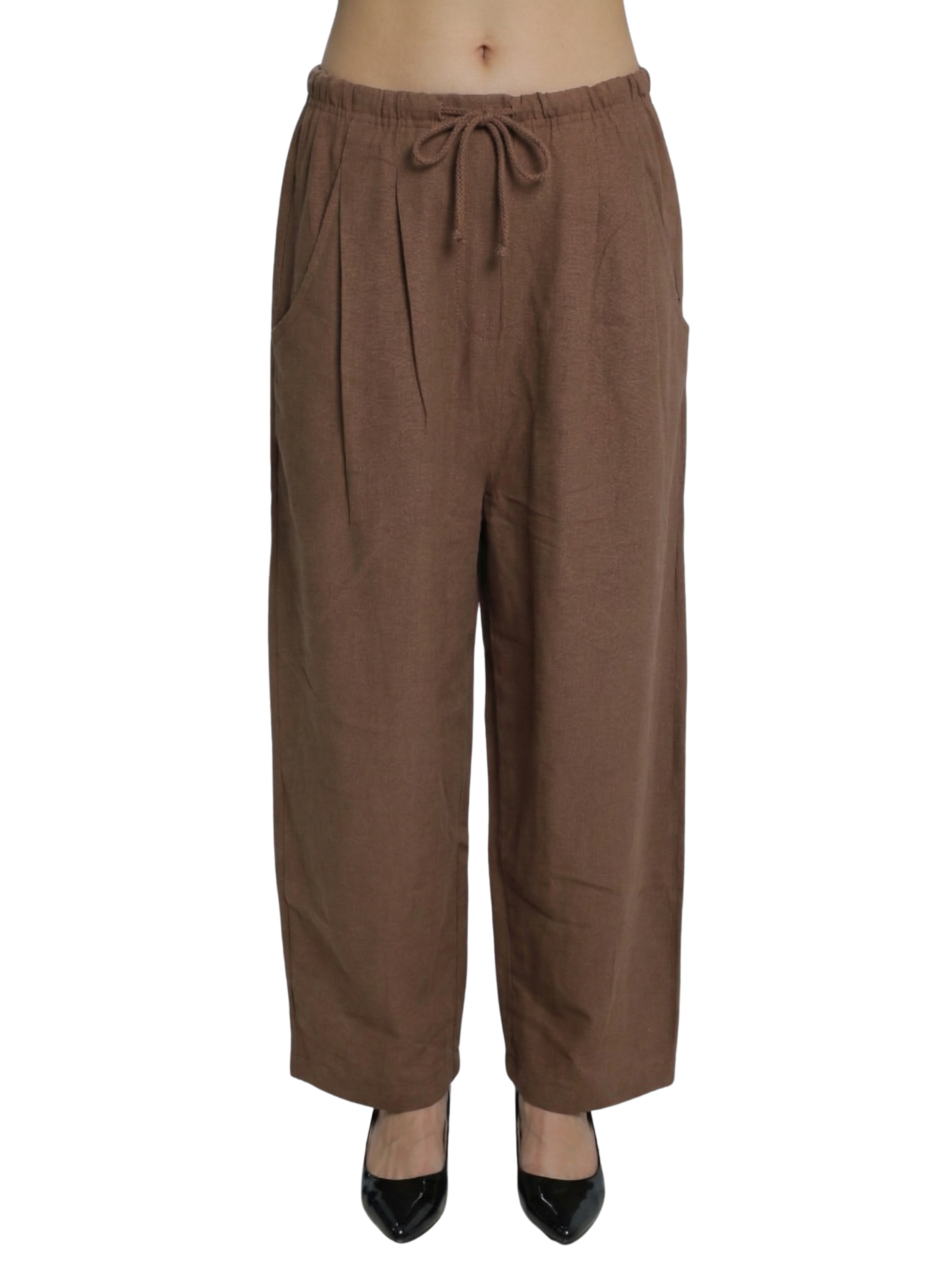 Brown Pant With Elastic Waist