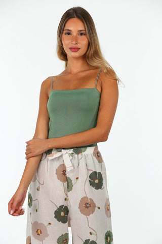 Light Green Basic Top Thin Strap