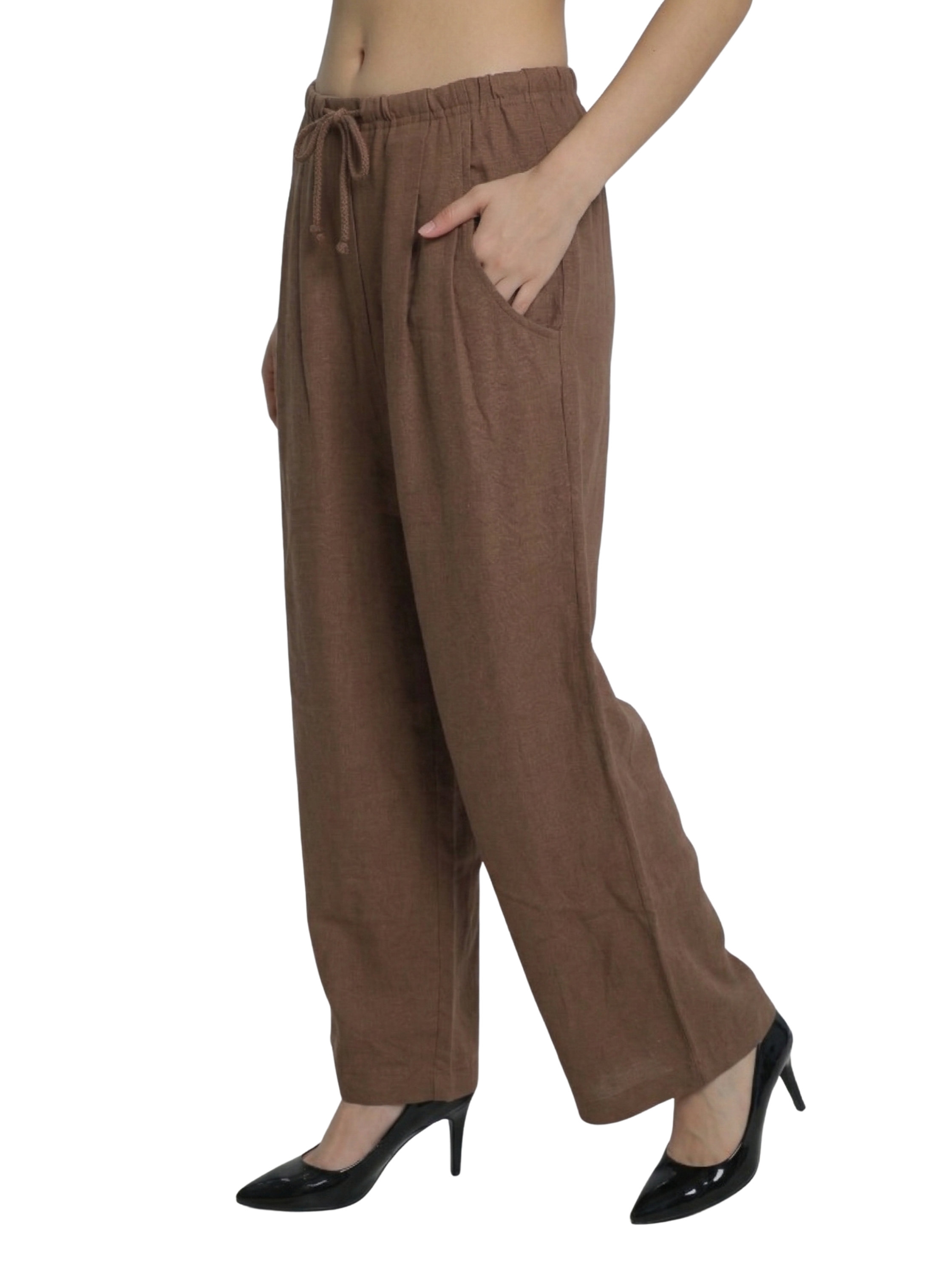 Brown Pant With Elastic Waist