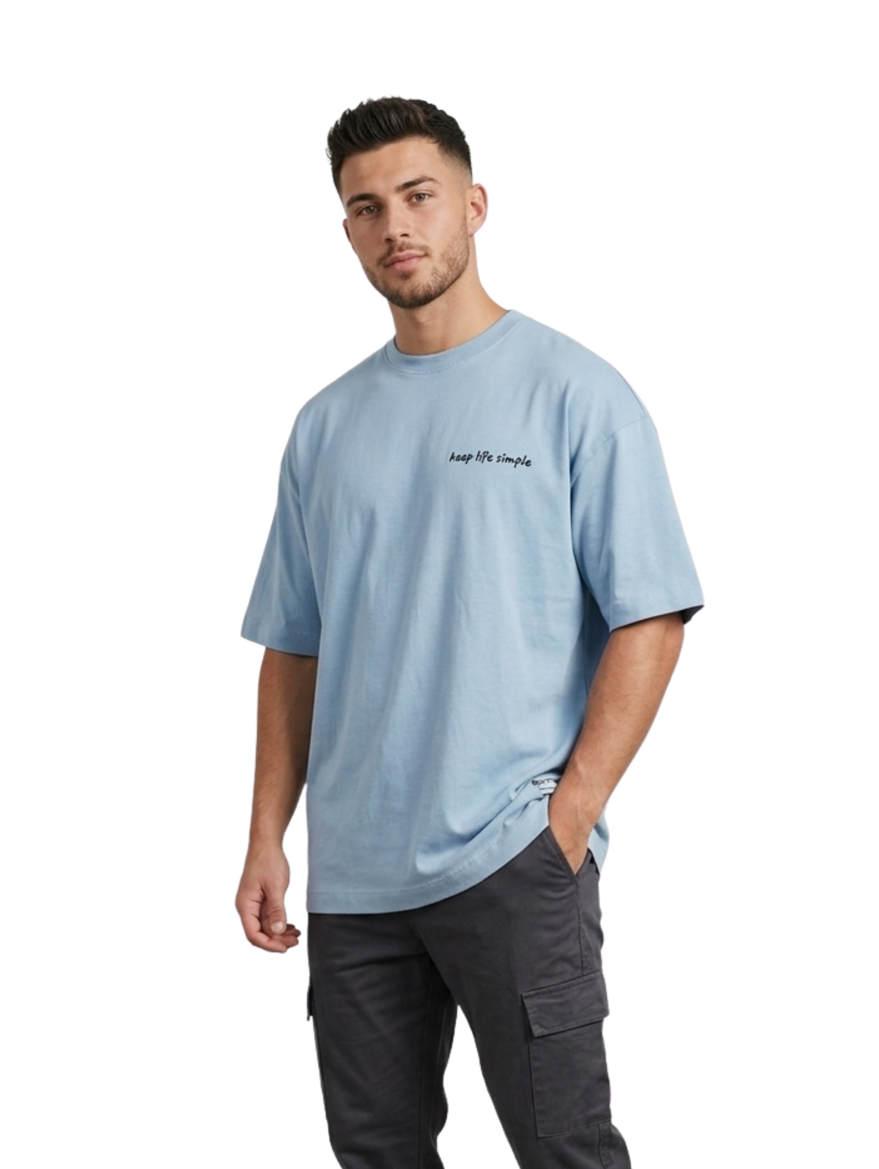 Oversized Denim T-Shirt With Back Design