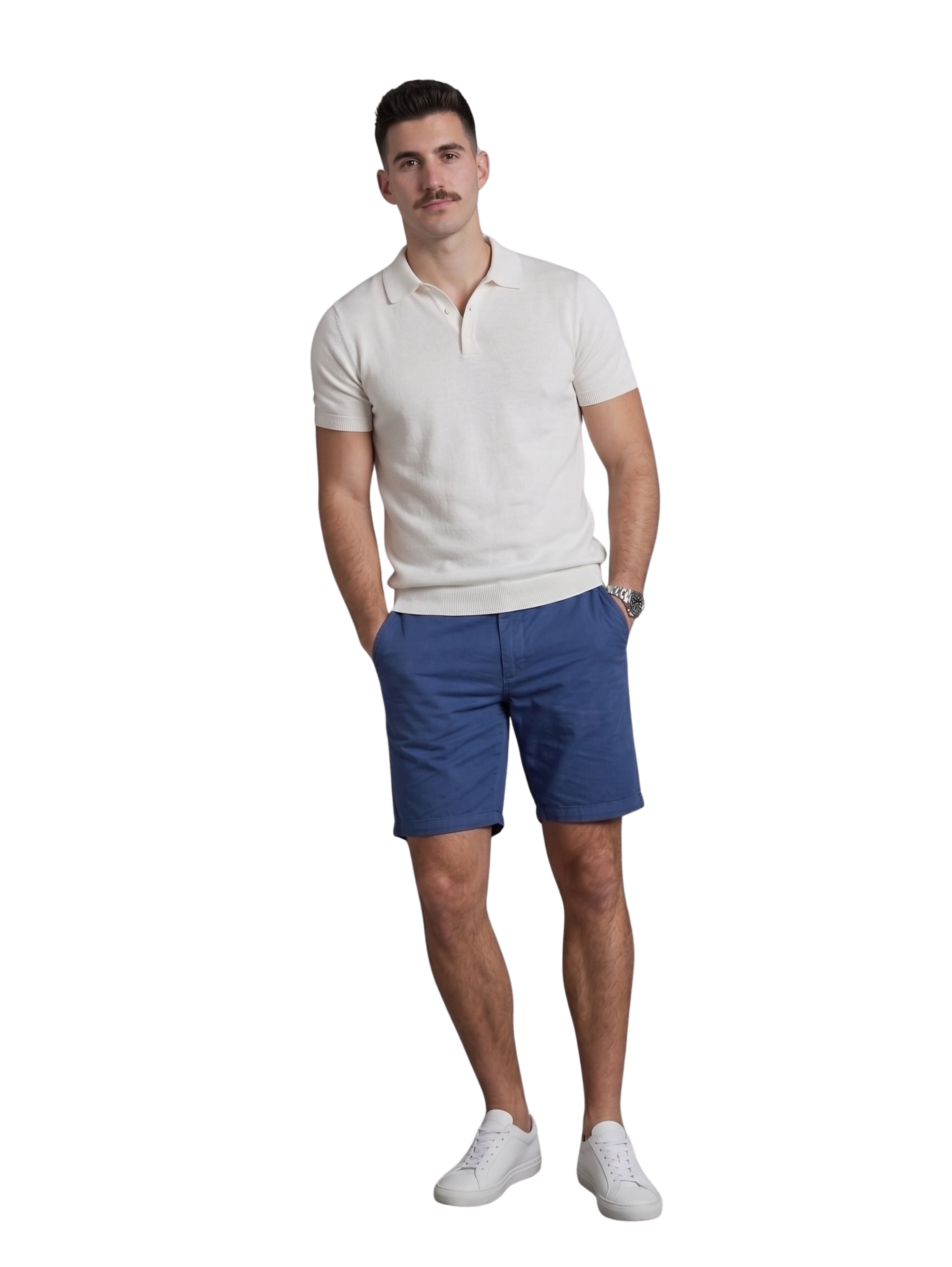 Blue Casual Chino Shorts