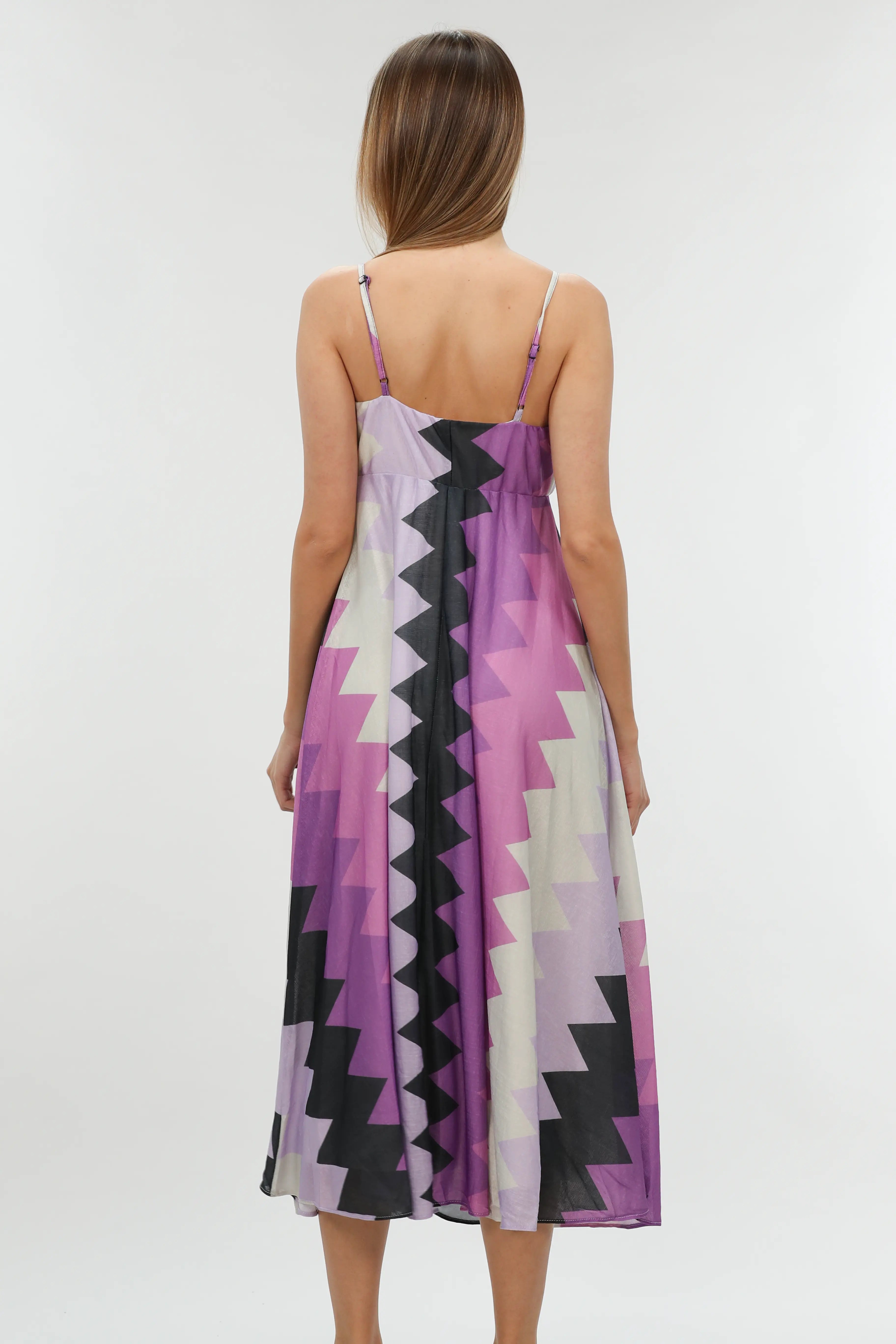 Purple Long Dress Patterned