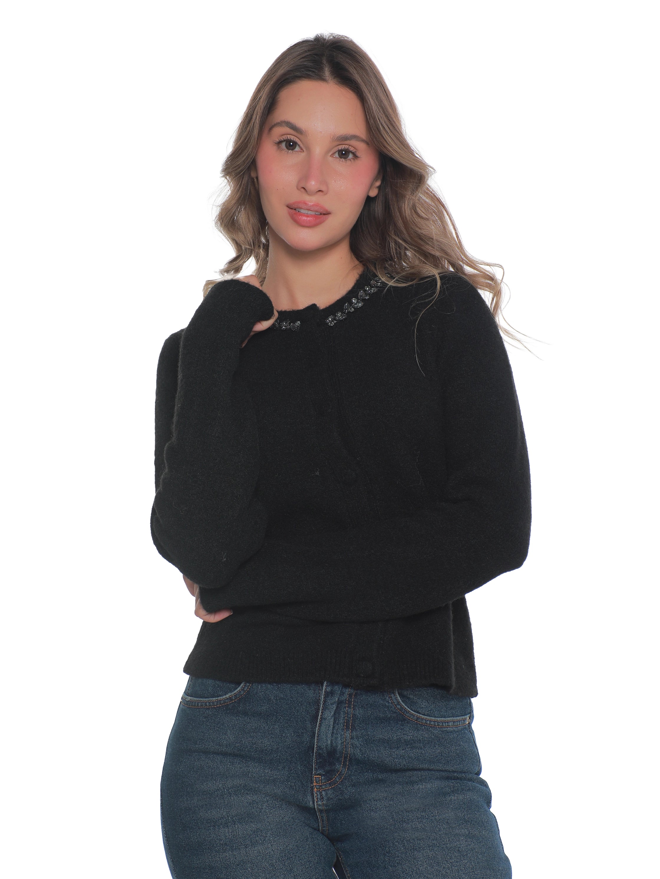 Black Pullover With Collar Design