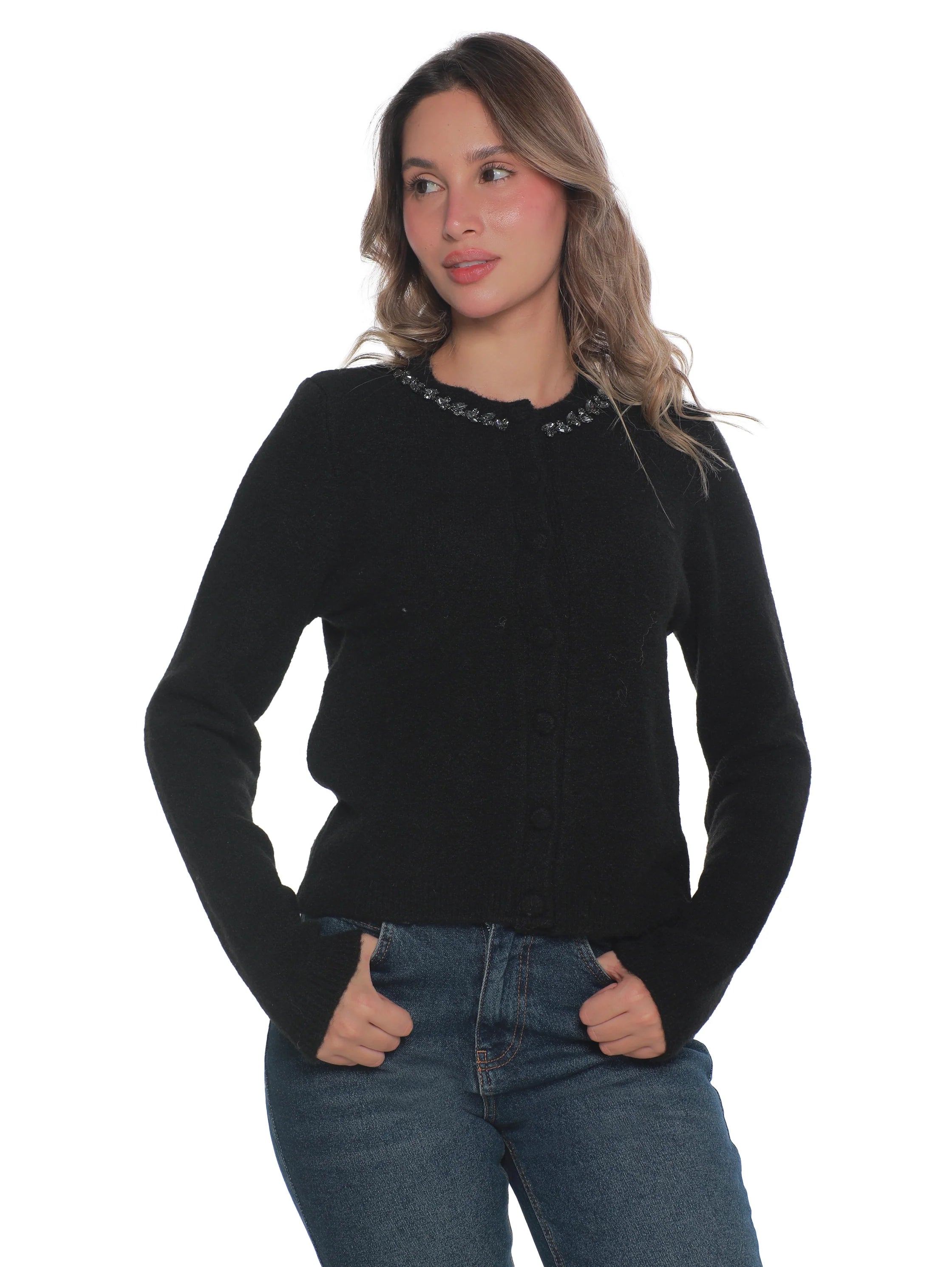 Black Pullover With Collar Design