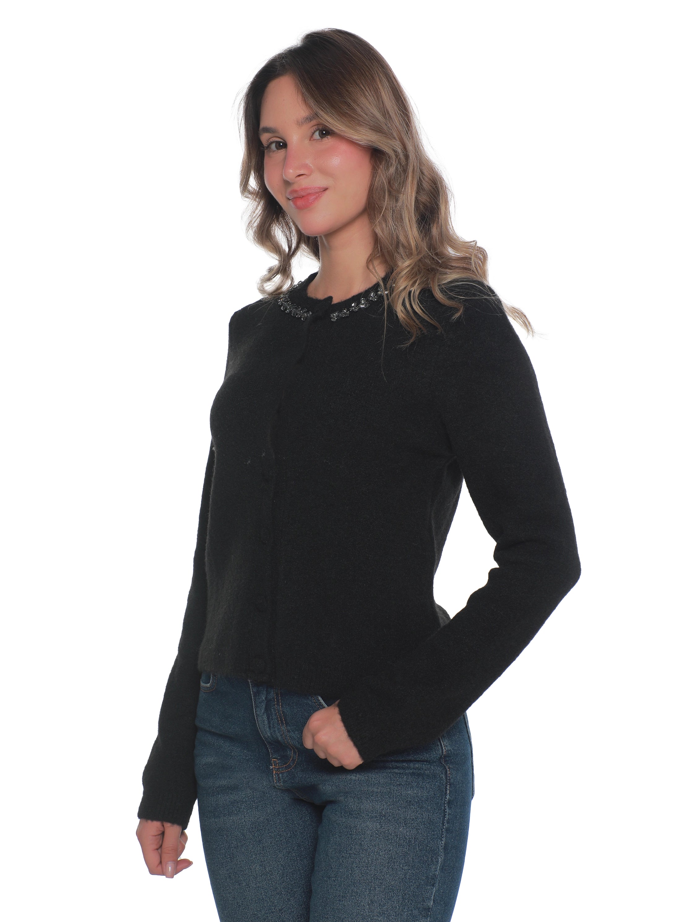 Black Pullover With Collar Design