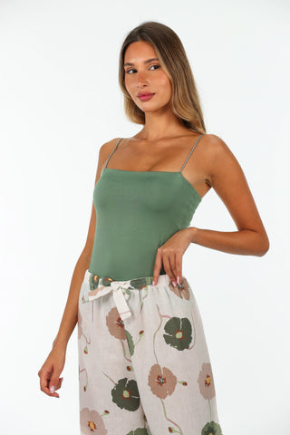 Light Green Basic Top Thin Strap