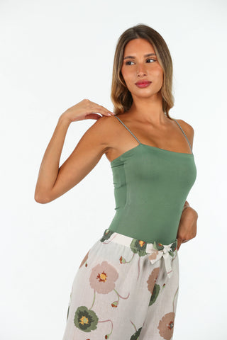 Light Green Basic Top Thin Strap