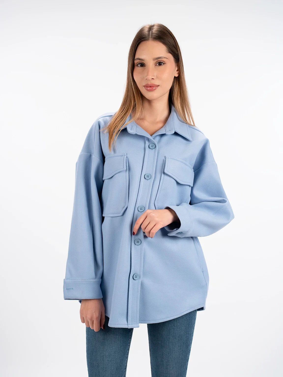 Warm Blue Buttoned Shirt